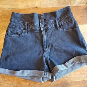 Banana Republic Elastic waist black jean shorts‎